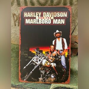 Harley Davidson and the Marlboro Man Metal Movie Poster Sign Don Johnson NEW